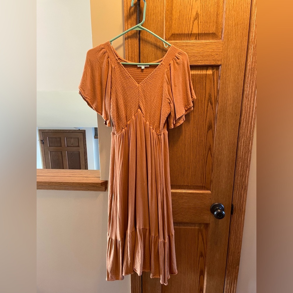 Smocked midi dress